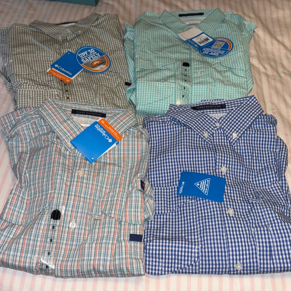 Lot of 4 NWT Columbia Bonehead medium shirts